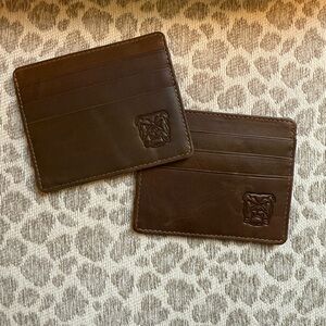 2 Brown Leather UGA Card Holders-NWOT